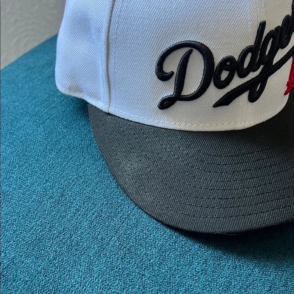 New Era White and Black Dodgers Cap